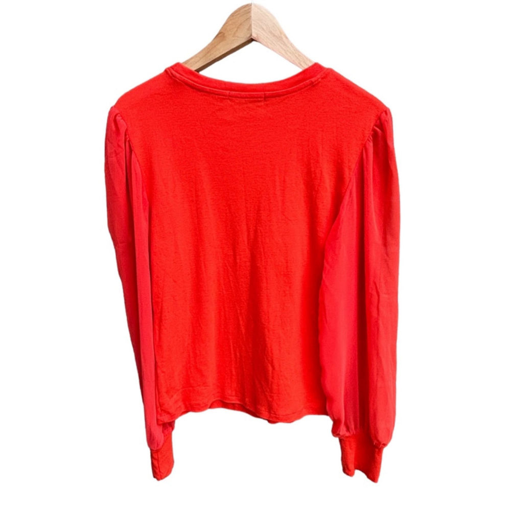 Sanctuary Long Sheer Sleeve Crew Neck Tunic Style Top Woman’s Size Large - Picture 2 of 9